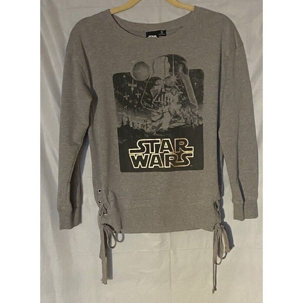 STAR WARS Darth Vader Pullover Shirt Womens Cinch Tie Sides Size S